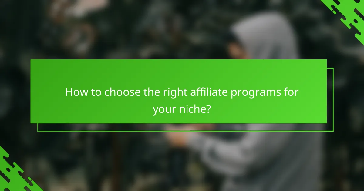 How to choose the right affiliate programs for your niche?